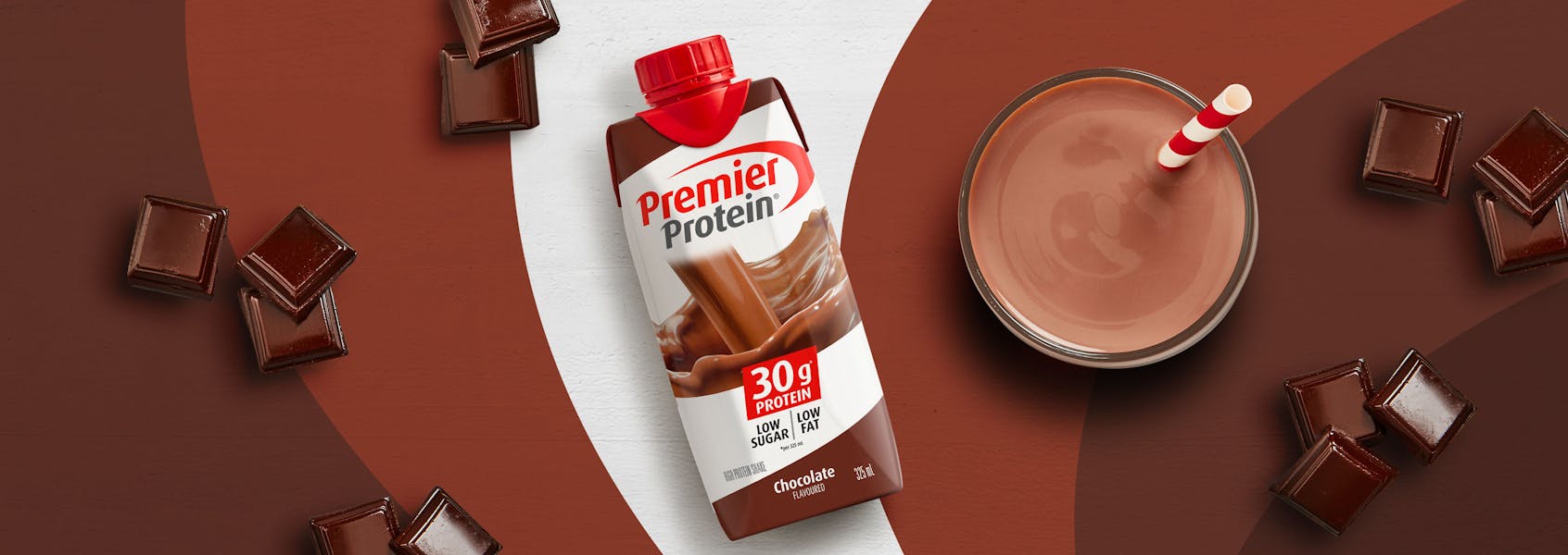 A photo of Premier Protein Chocolate Protein Shake.