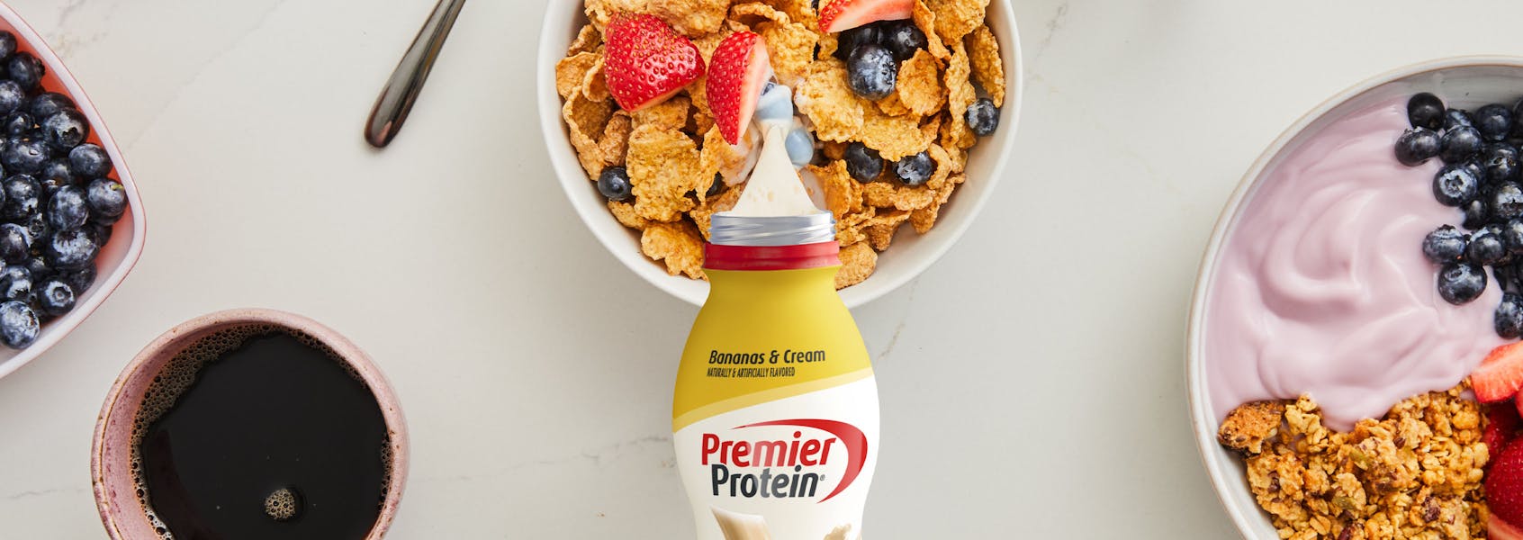 A photo of Premier Protein Bananas & Cream Protein Shake (11.5oz).