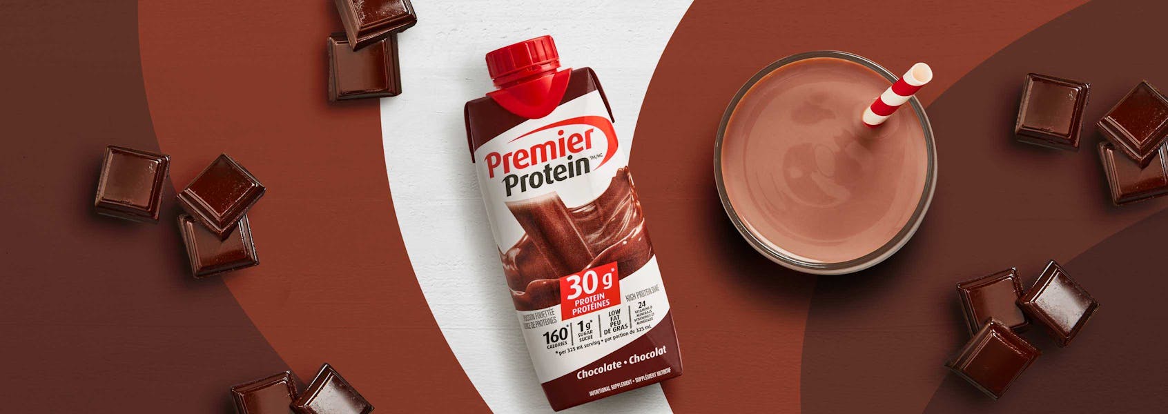 A photo of Premier Protein Chocolate Protein Shake.