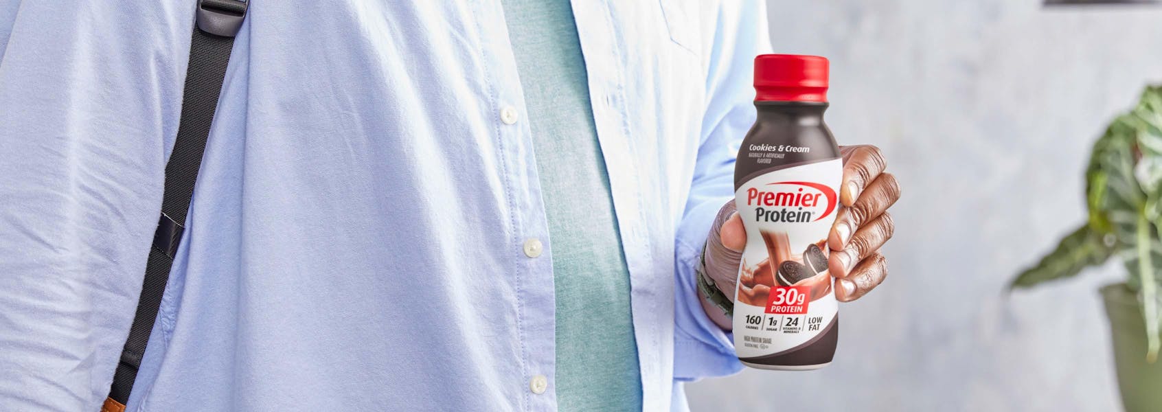 A photo of Premier Protein 11.5oz Cookies & Cream Protein Shake.