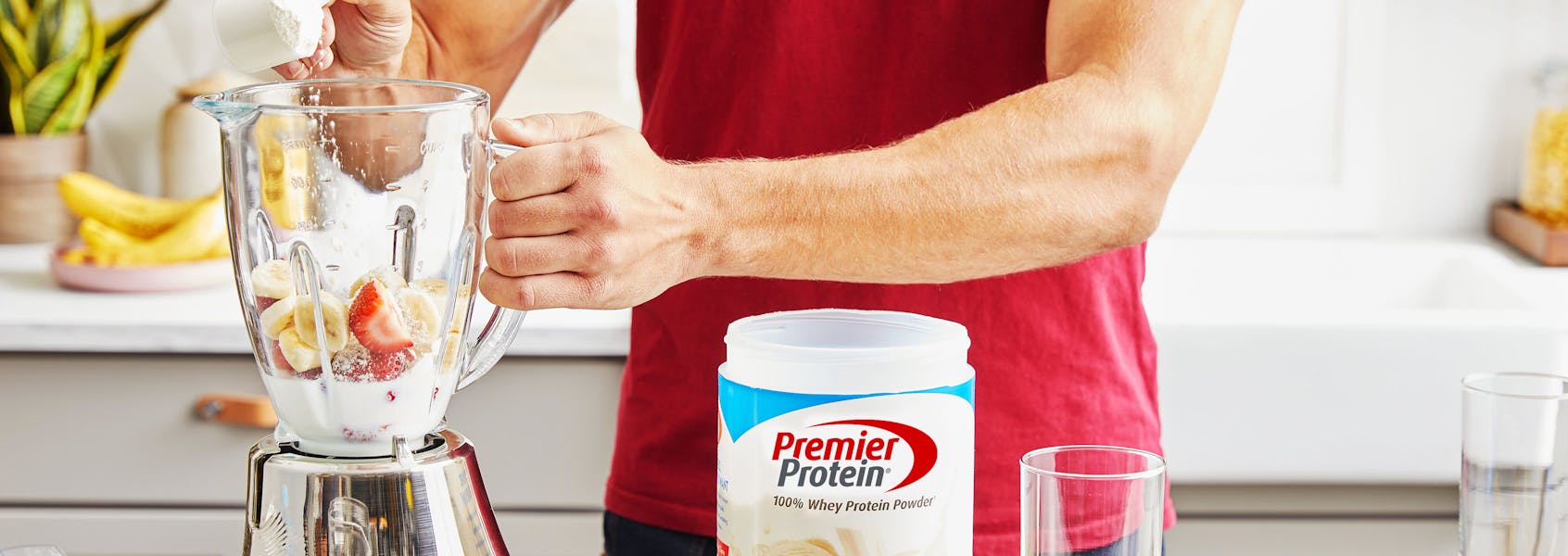 A photo of Premier Protein Vanilla Milkshake Protein Powder.
