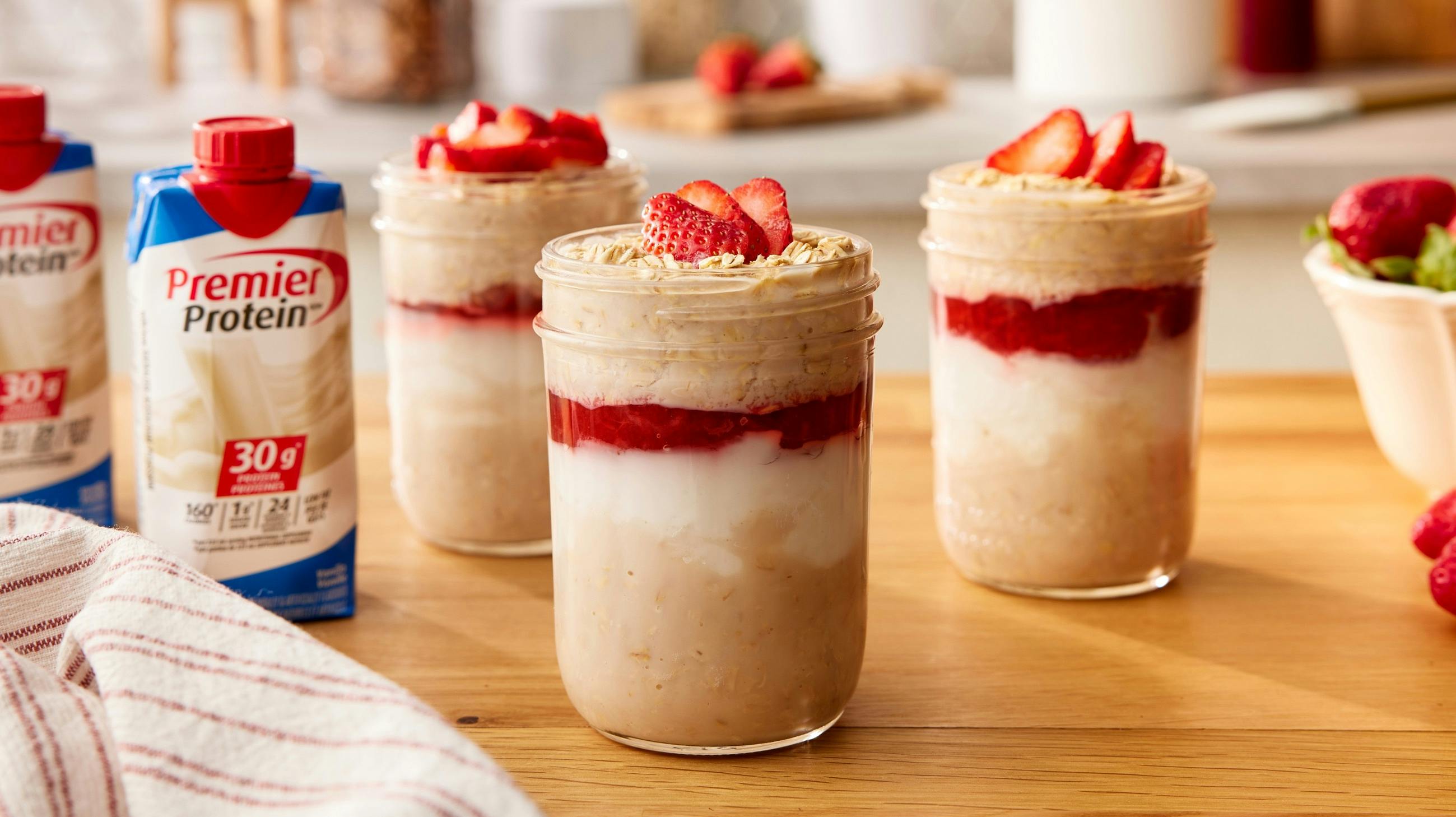 Recipe image for Strawberry Cheesecake Overnight Oats.