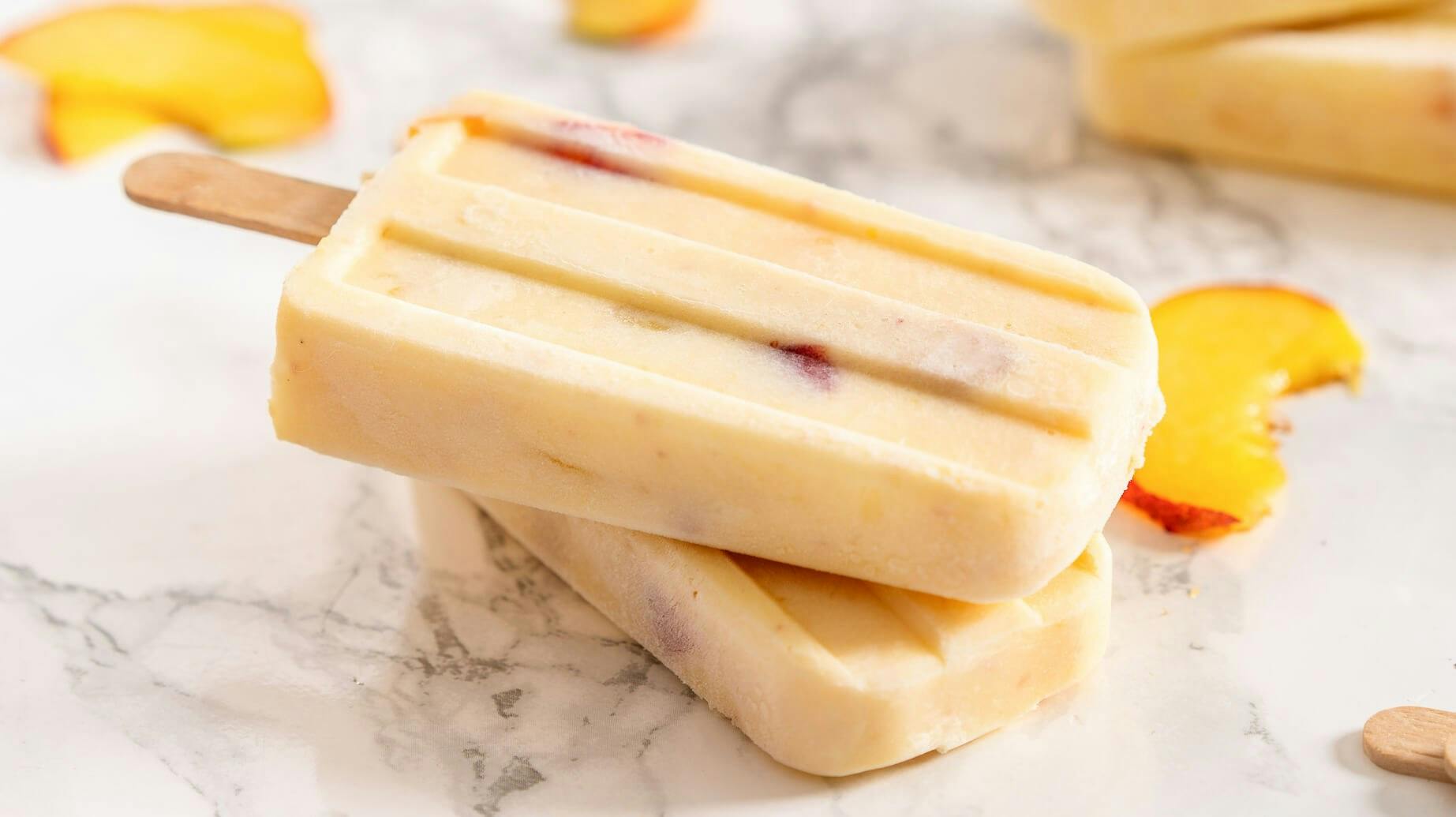 Recipe image for Peaches & Cream Popsicles.