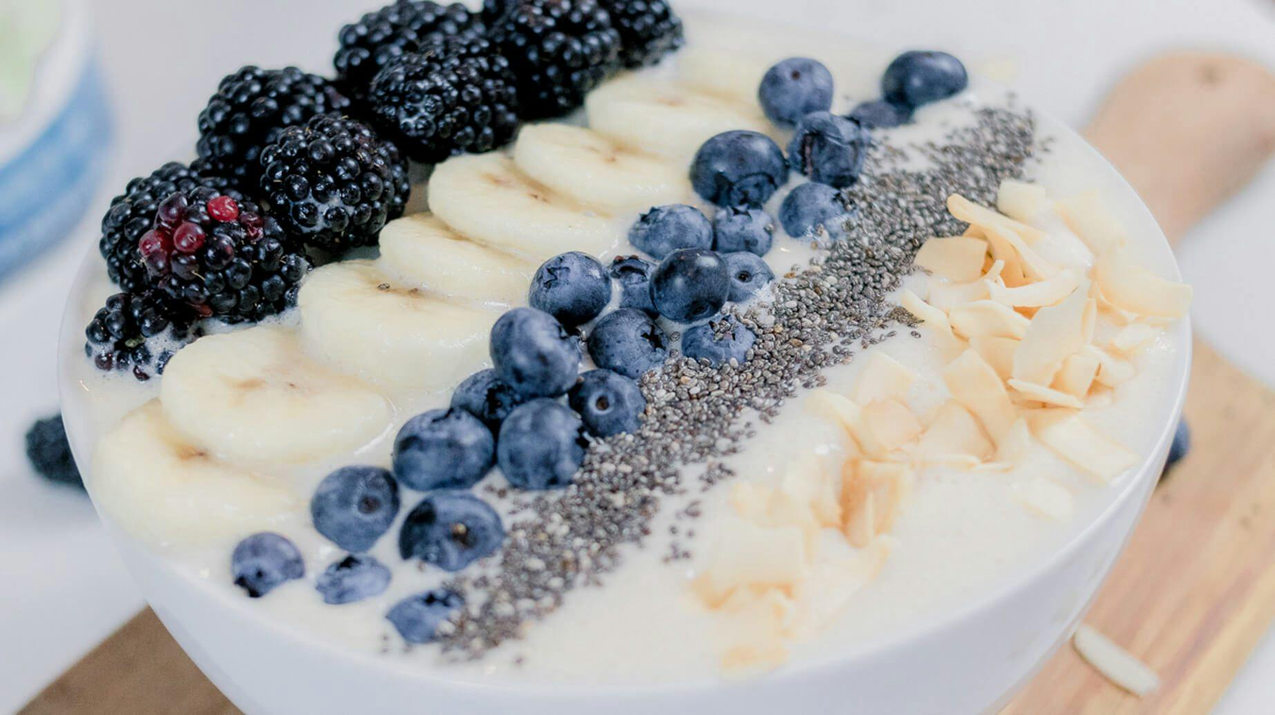 Recipe image for Tropical Citrus Protein Smoothie Bowl.